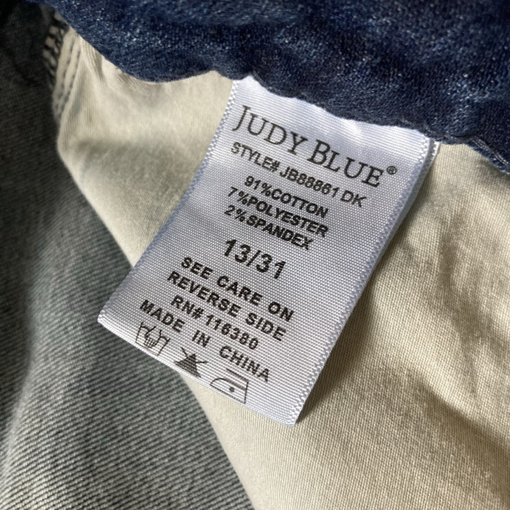 Judy Blue Straight Leg Jeans Womens 13/31 Blue JB88861 DK High Rise Stretch - Picture 3 of 11